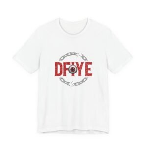 DFIYE 'Limitless' tee in black, front-printed with the gold-and-red DFIYE eye and the Limitless wordmark.