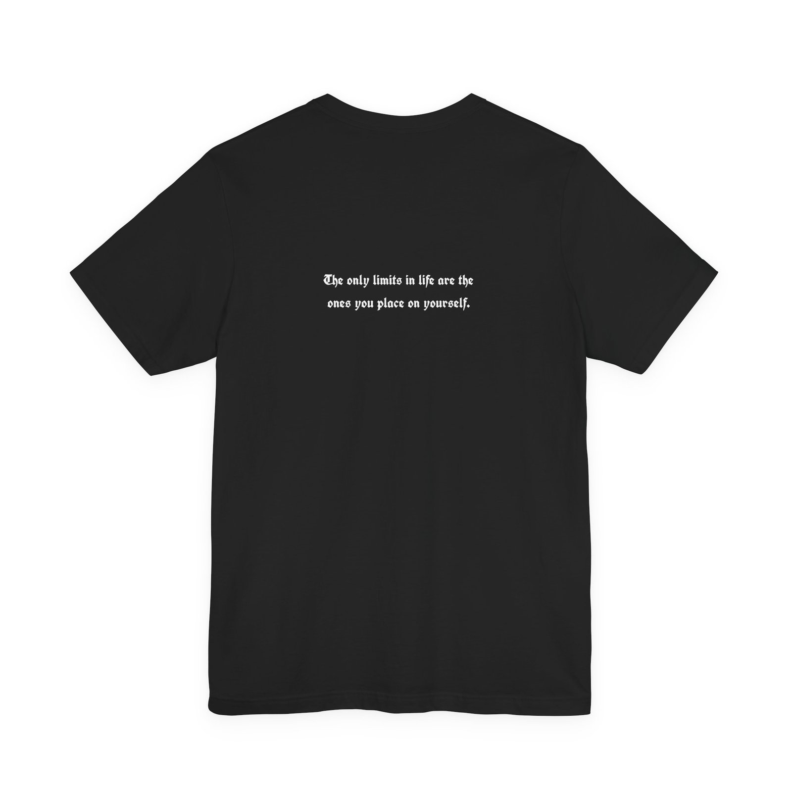DFIYE 'Limitless' tee in black, front-printed with the gold-and-red DFIYE eye and the Limitless wordmark.