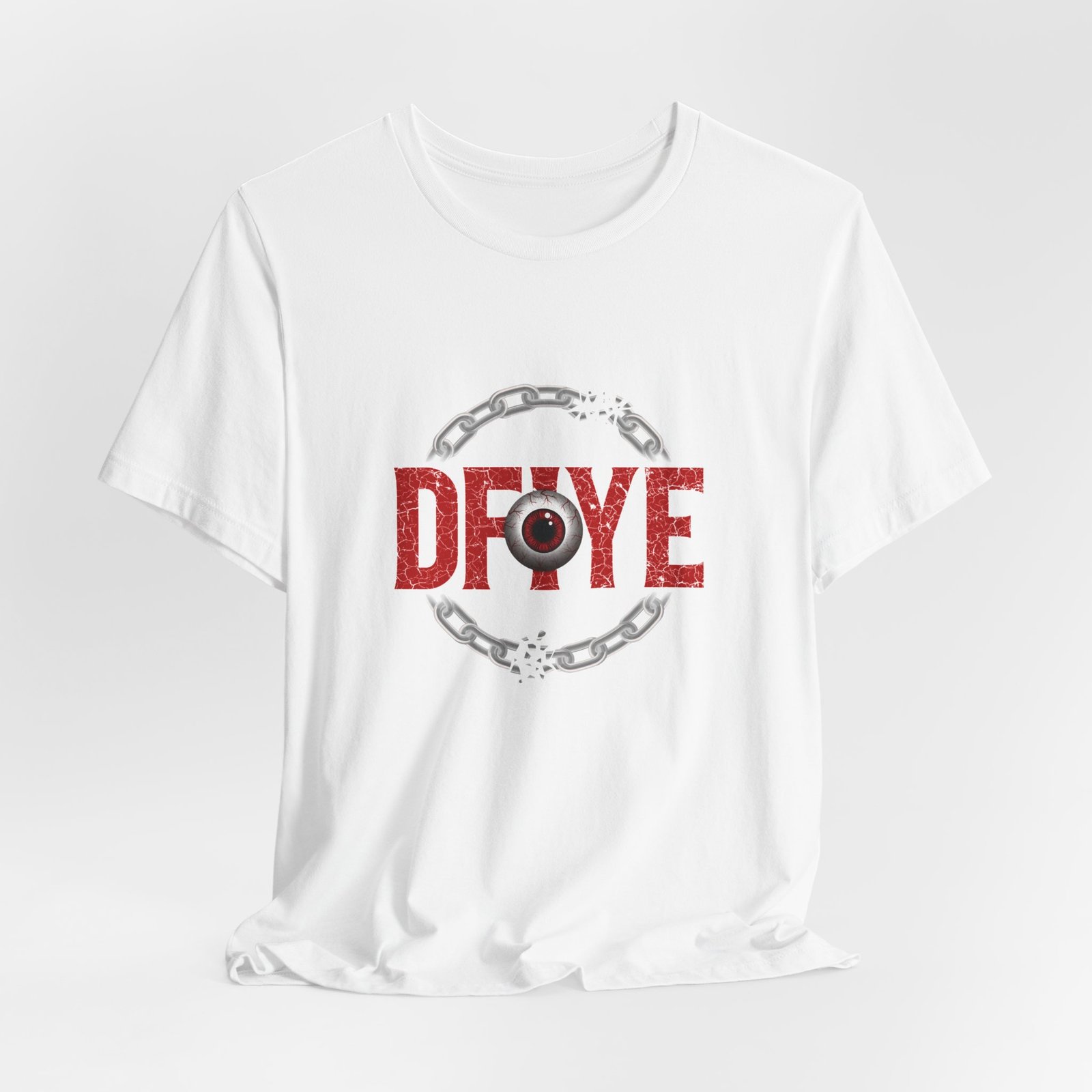 DFIYE 'Limitless' tee in black, front-printed with the gold-and-red DFIYE eye and the Limitless wordmark.