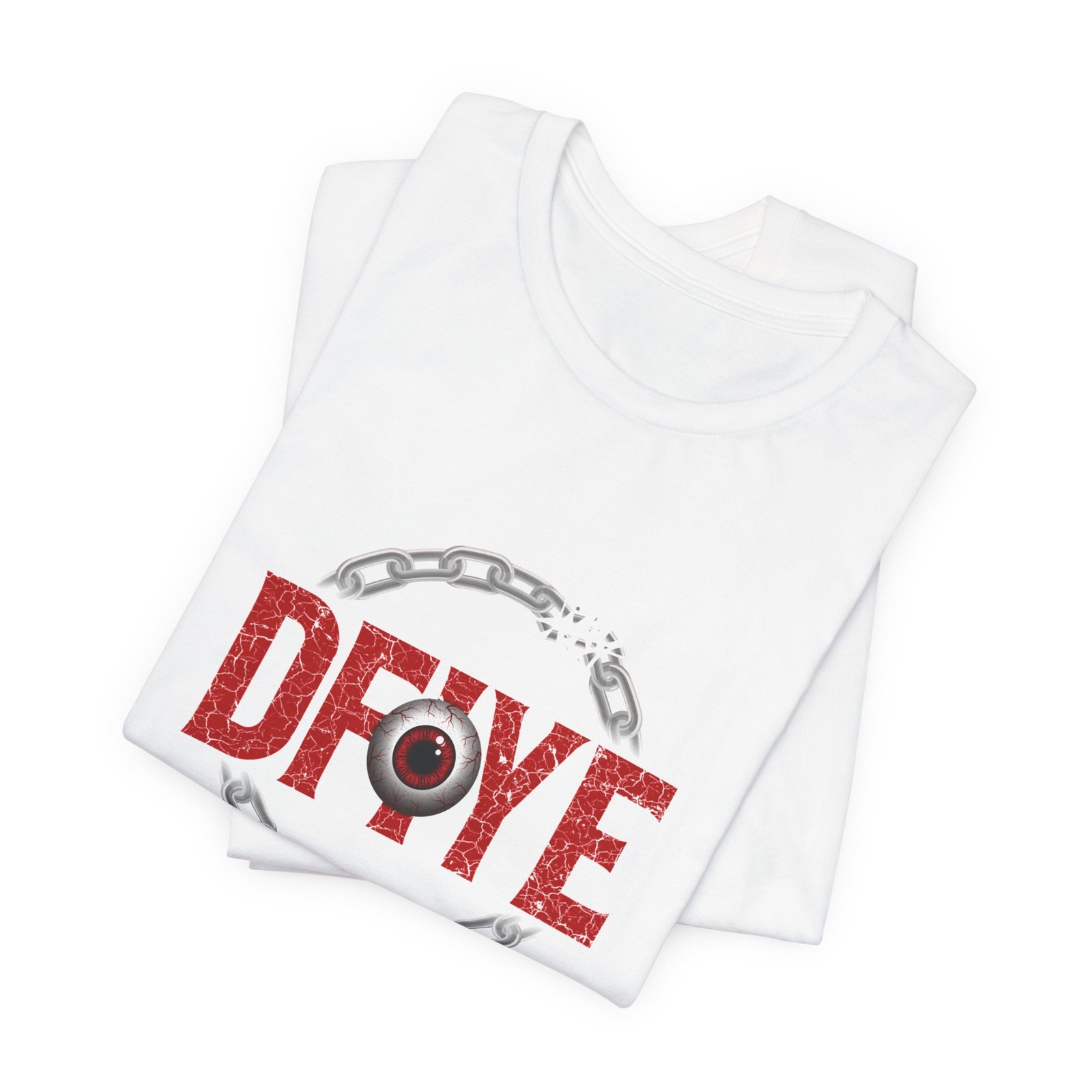 DFIYE 'Limitless' tee in black, front-printed with the gold-and-red DFIYE eye and the Limitless wordmark.