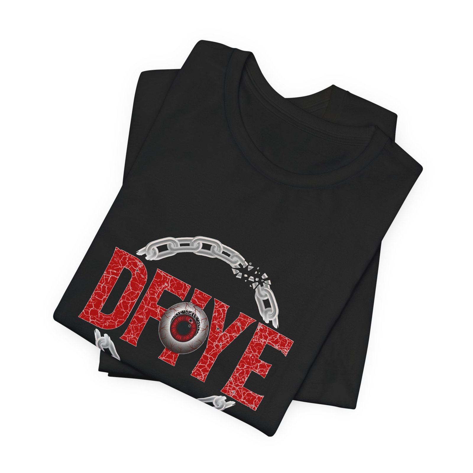 DFIYE 'Limitless' tee in black, front-printed with the gold-and-red DFIYE eye and the Limitless wordmark.