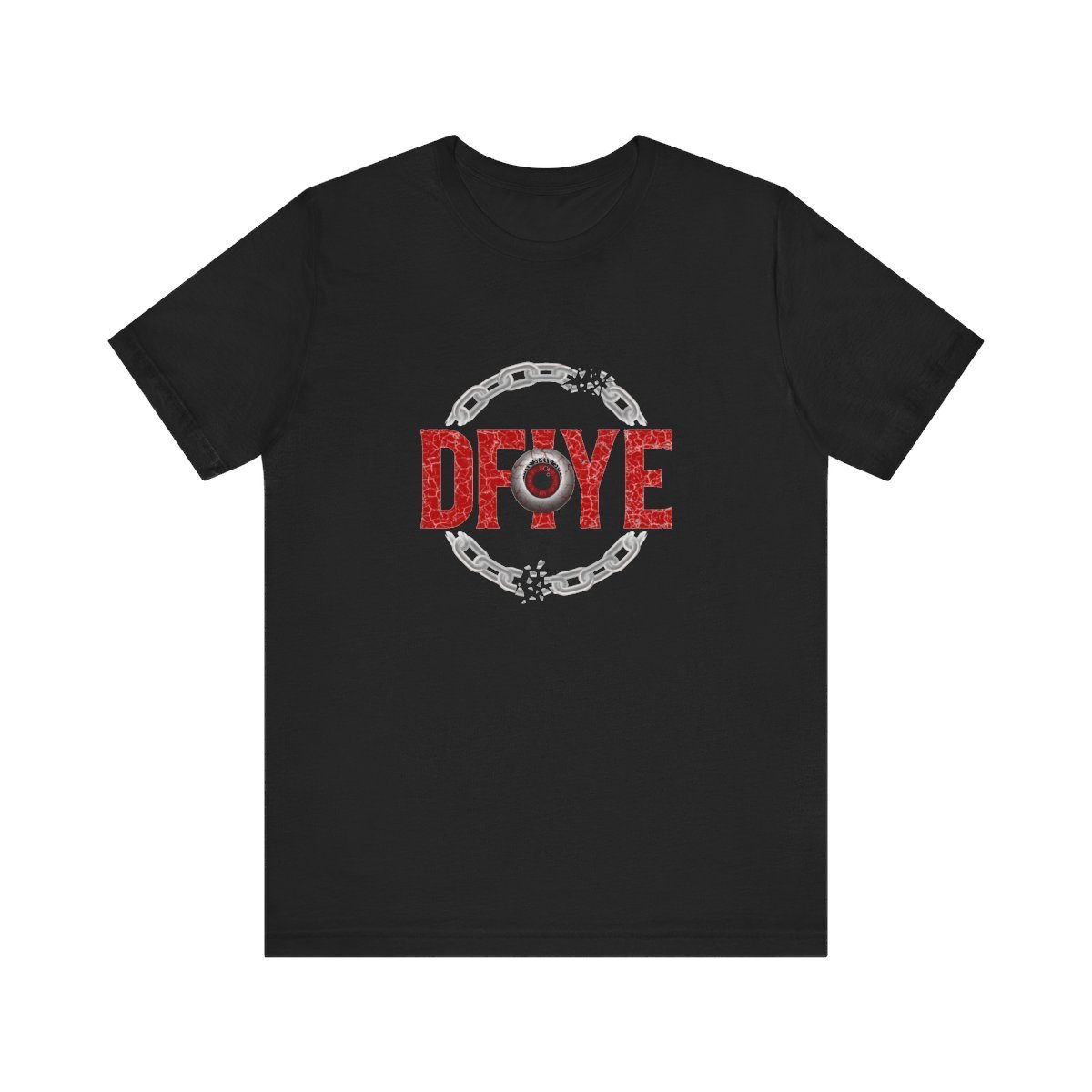 Flat front view of the black DFIYE 'Limitless' Braille Signature Edition tee with the DFIYE eye and Limitless wordmark.