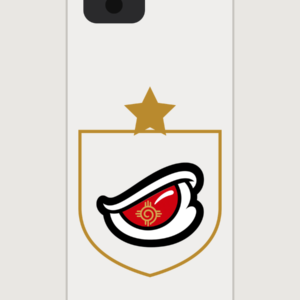 White DFIYE KEEPER Order phone case with the red-and-gold DFIYE eye emblem -- the KEEPER order, Hold the Line.