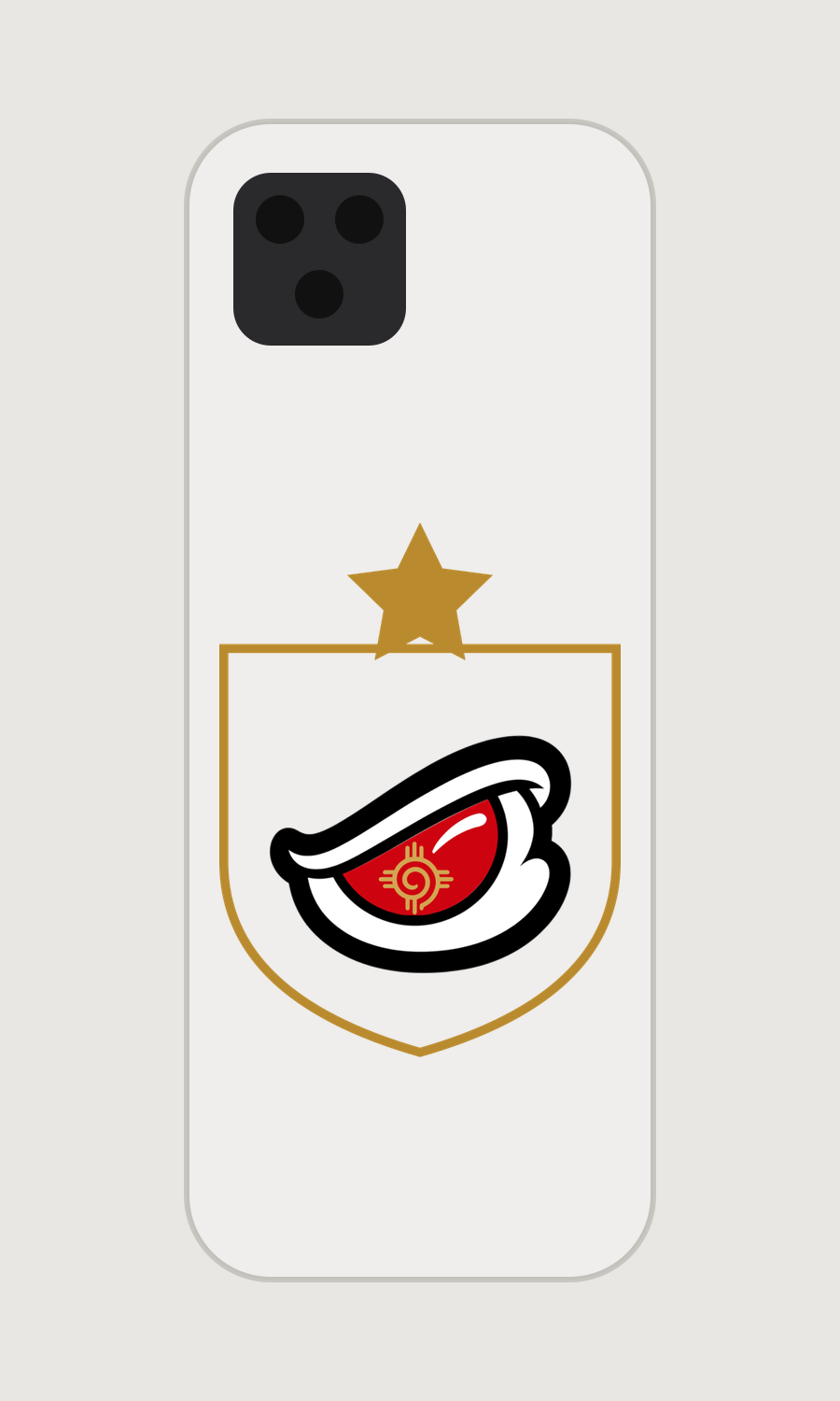 White DFIYE KEEPER Order phone case with the red-and-gold DFIYE eye emblem -- the KEEPER order, Hold the Line.
