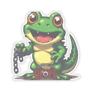DFIYE El Coqui-gante, a giant kaiju coqui frog breaking a chain, with the DFIYE logo die-cut vinyl sticker.